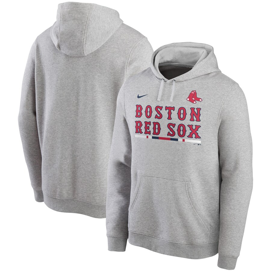Boston Red Sox Nike Color Bar Club Pullover Hoodie Gray
